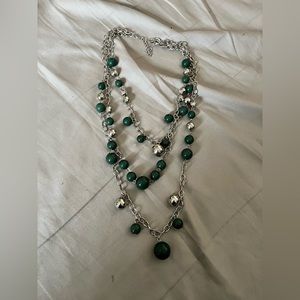 {⭐️ 3/$5} Green & Silver Layered Necklace